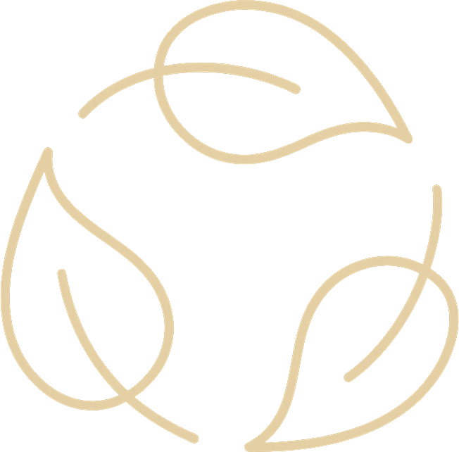 Elegant gold leaf circle icon showcasing Xlazyhome's use of eco-friendly, renewable materials in tech design.