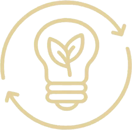 High-tech gold bulb leaf icon symbolizing Xlazyhome's smart energy monitoring and sustainable living technology.