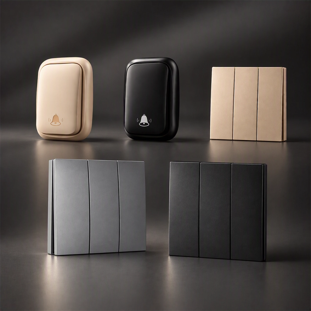 X-Lazy villa grade whole-house smart kit featuring 308FS and QX-002 battery-free kinetic wireless light switches and self-powered doorbells.⁠